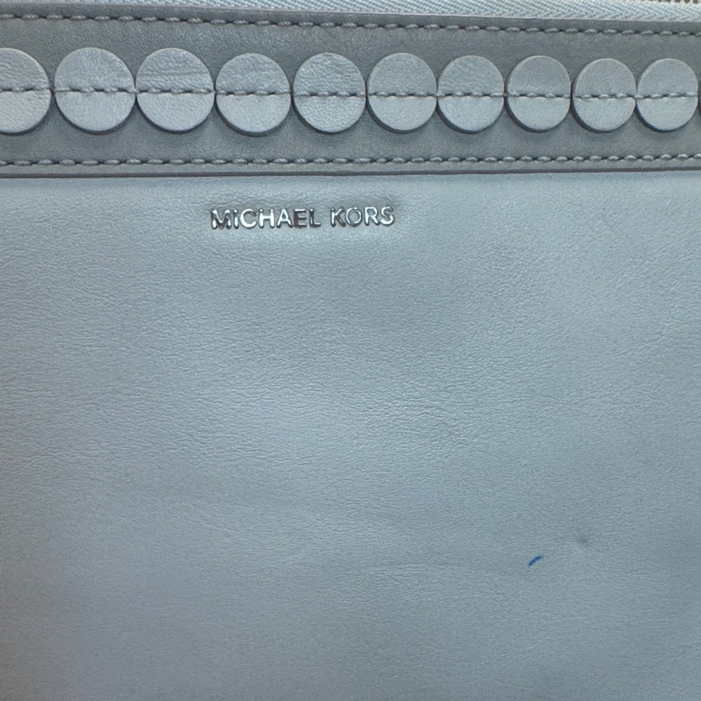 Michael Kors Analise Sky Blue|Light Gray Wristlet Clutch
